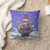 カバのクリスマス クッション (ブランケット)