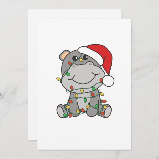 カバのクリスマス 冬 動物 カバ シーズンカード (正面/裏面)