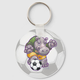 カバのサッカーのスターのキーホルダー キーホルダー
