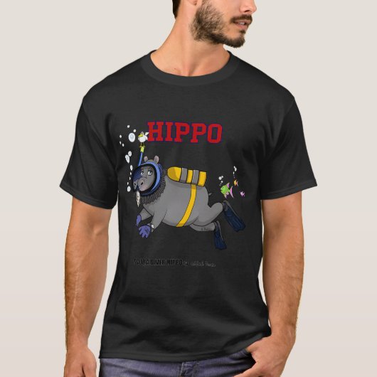 カバのスクーバダイバー Tシャツ (正面)