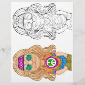 カバのドレスのカラーリングページの可愛い漫画の少年 チラシ (正面)