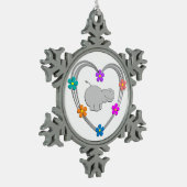 カバのハート スノーフレークピューターオーナメント (左)