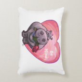 カバのバレンタインデー アクセントクッション (正面(垂直))