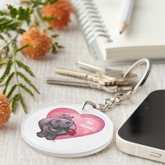カバのバレンタインデー キーホルダー (正面右)