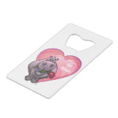 カバのバレンタインデー クレジットカード栓抜き (正面アングル)