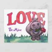 カバのバレンタインデー シーズンポストカード (正面)