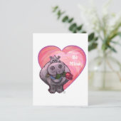 カバのバレンタインデー シーズンポストカード (スタンド正面)