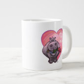 カバのバレンタインデー ジャンボコーヒーマグカップ (正面右)