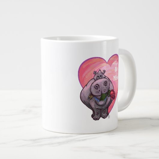 カバのバレンタインデー ジャンボコーヒーマグカップ (正面右)