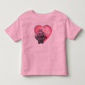 カバのバレンタインデー トドラーTシャツ (正面)