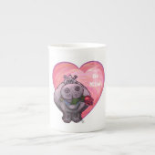 カバのバレンタインデー ボーンチャイナマグカップ (正面)