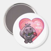 カバのバレンタインデー マグネット (正面/裏面)