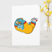 カバのフットボール観戦 カード (黄色い花)