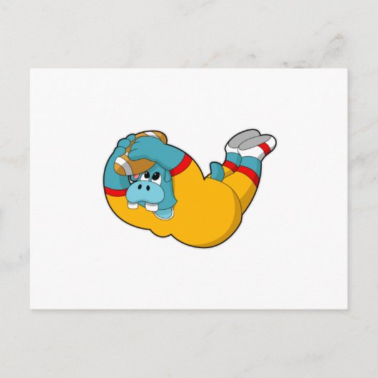 カバのフットボール スポーツ ポストカード (正面)