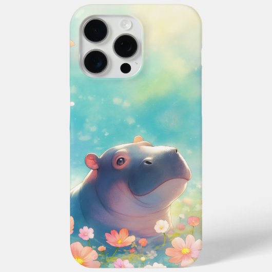 カバのフローラ開花 Case-Mate iPhoneケース (裏面)
