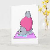 カバのヨガフィットネス カード (黄色い花)