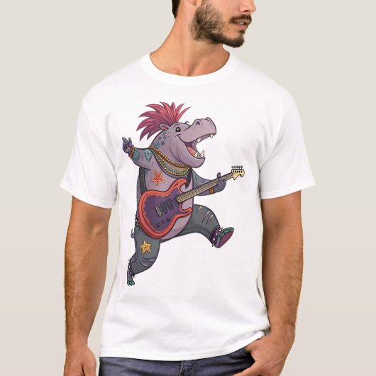 カバのロックスター Tシャツ (正面)