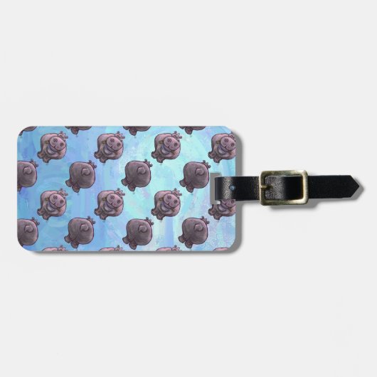 カバの天地パターン ラゲッジタグ (正面横)