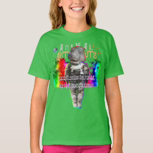 カバの宇宙の宇宙飛行士 Tシャツ