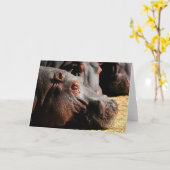 カバの態度のカスタマイズ可能なカード カード (黄色い花)