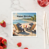 カバの時間:ビーチサイドカクテルと楽しい時間、 スタンダードカクテルナプキン (インサイチュ)