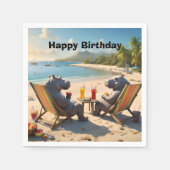 カバの時間:ビーチサイドカクテルと楽しい時間、 スタンダードカクテルナプキン (正面)