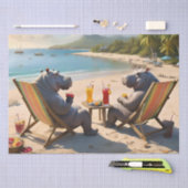 カバの時間:ビーチサイドカクテルと楽しい時間、 薄葉紙 (クラフト)