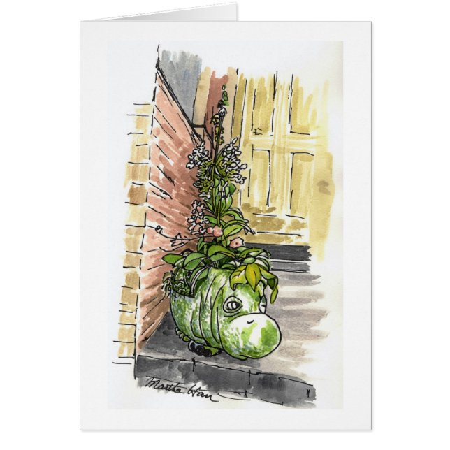 カバの植木鉢カード (正面)