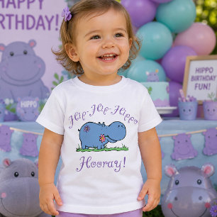 カバの歓喜 お誕生日おめでとう キッズTシャツ ベビーTシャツ