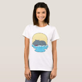 カバの水泳 Tシャツ (正面フル)