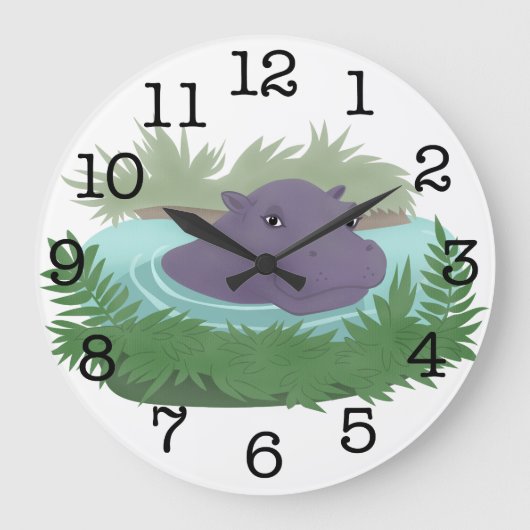 カバの池 ラージ壁時計 (正面)
