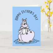 カバの父の日のしゃれカード カード (黄色い花)