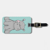 カバの甘い漫画のカスタムな荷物のラベル ラゲッジタグ (正面横)