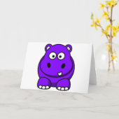 カバの紫色 カード (黄色い花)