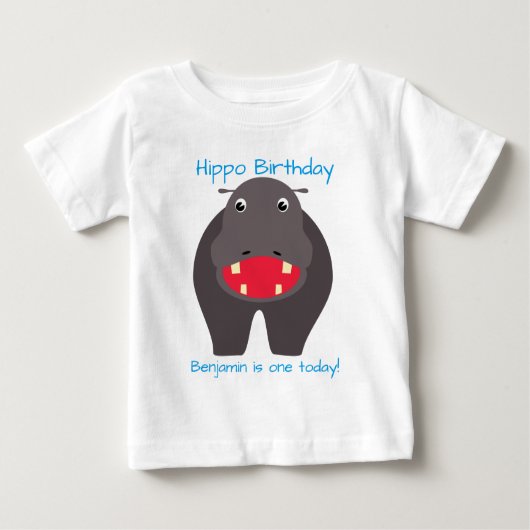 カバの誕生日を！ ベビーTシャツ (正面)