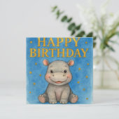 カバの誕生日カード カード (スタンド正面)