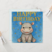 カバの誕生日カード カード (正面/裏面インサイチュ)