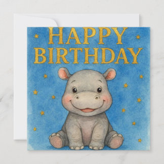 カバの誕生日カード カード