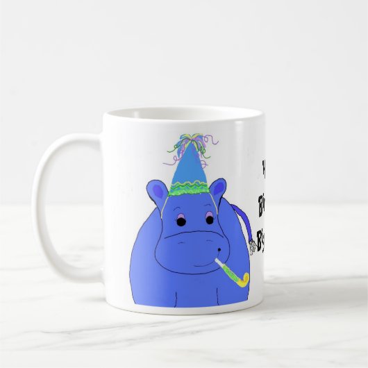 カバの誕生日 お誕生日おめでとう コーヒーマグカップ (左)