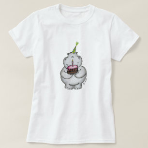 カバの誕生日-ハッピーバースデー Tシャツ
