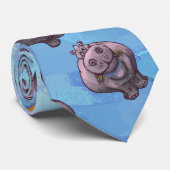 カバの頭と尾のパターン ネクタイ (ロール)