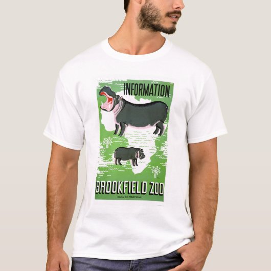カバのBrookfieldの動物園1938 WPA Tシャツ (正面)