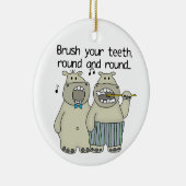 カバはあなたの歯をみがきます セラミックオーナメント (右)