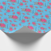 カバはバレンタインデーの包装紙を抱き締めます ラッピングペーパー (角)