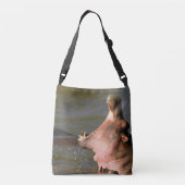 カバは池の彼の口を開けます。 Serengetiアフリカ クロスボディバッグ (裏面)