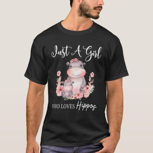 カバを愛する女の子4 Tシャツ (正面)