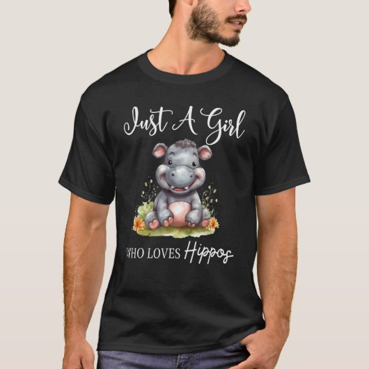 カバを愛する女の子7 Tシャツ (正面)
