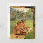 カバを準備する若い女の子 – はがき (正面/裏面)