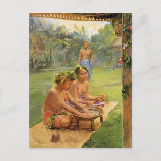 カバを準備する若い女の子 – はがき (正面)