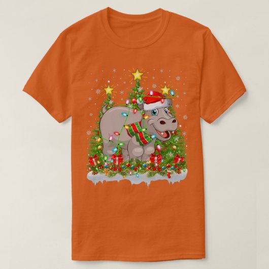 カバクリスマスライツサンタカバ Tシャツ (デザイン正面)